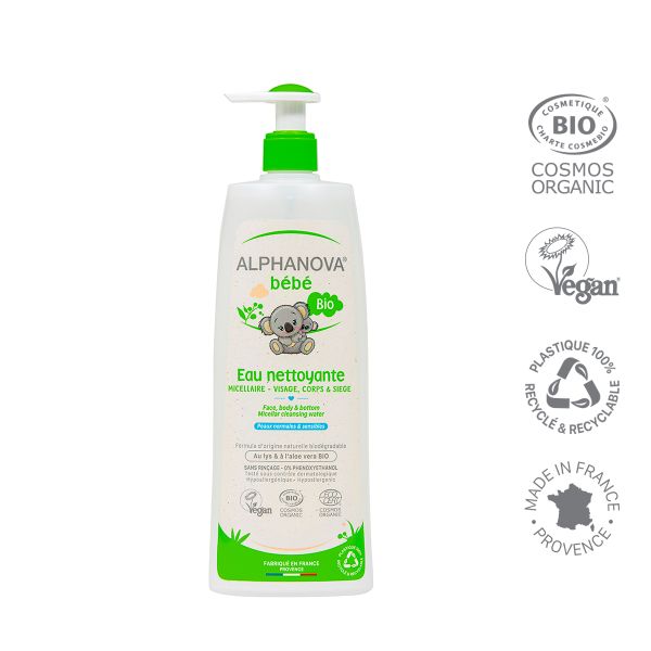 Acqua detergente Bebè Bio micellare pulizia profonda viso e corpo